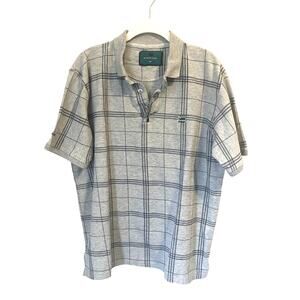 NWOT G-STAR RAW Polo Grey Checkered Embroidered Logo Men's sz. XL Slim Fit